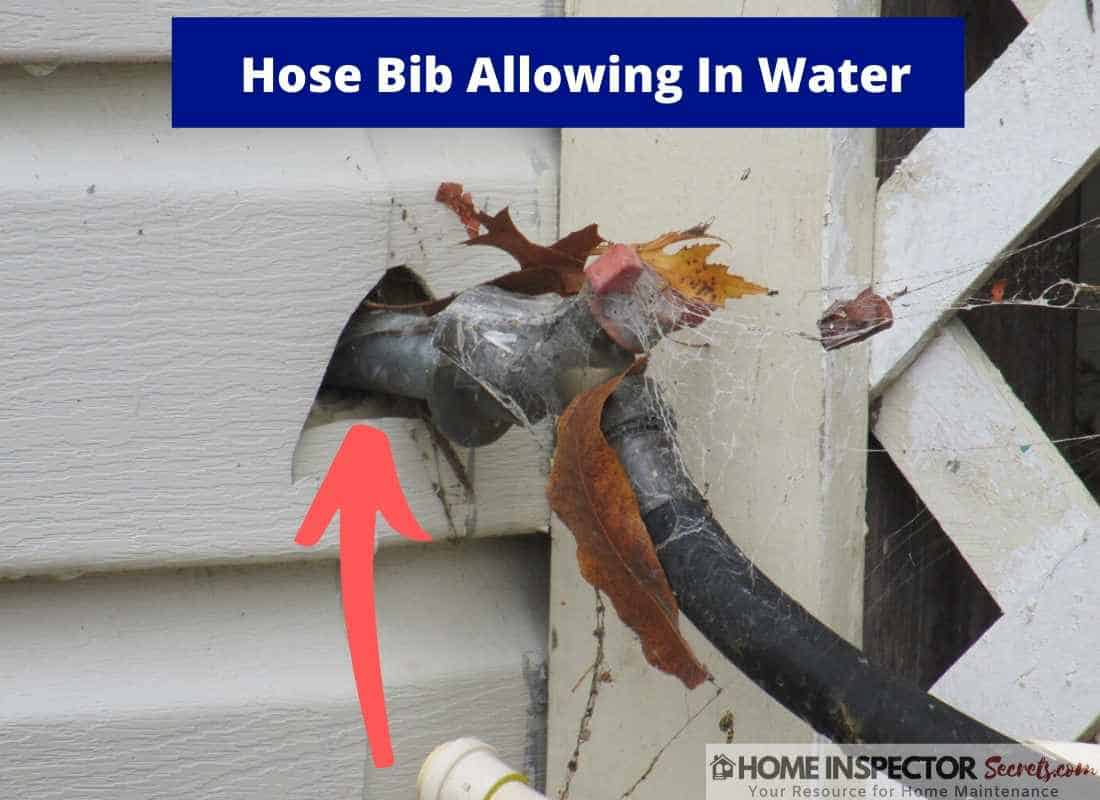 hose bib allowing water into basement