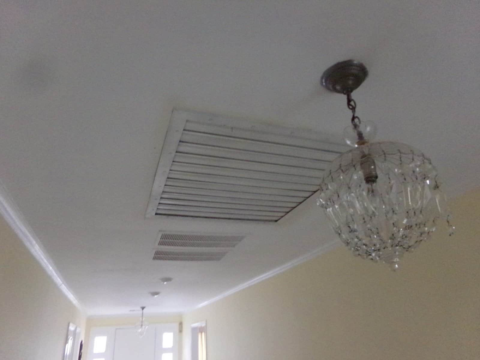whole house fan in central hallway