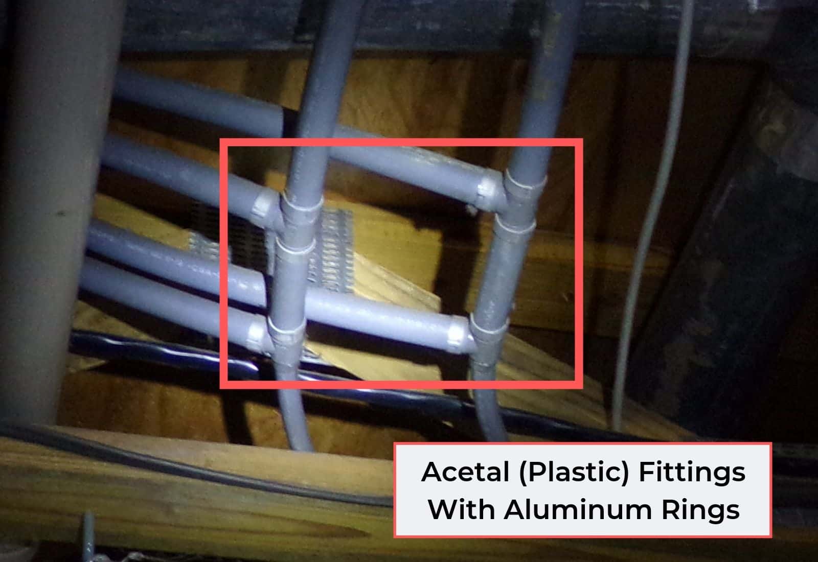 polybutylene pipe with acetal fittings