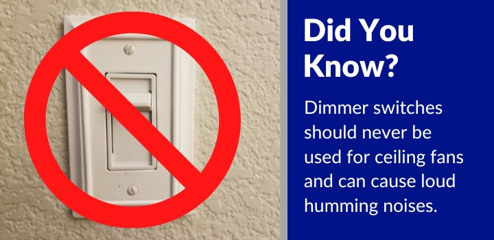 ceiling fan makes humming noise