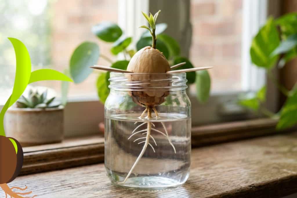 6 Steps to Grow an Avocado from Seed (Beginner’s Guide) 3 germinating avocado sed (2)