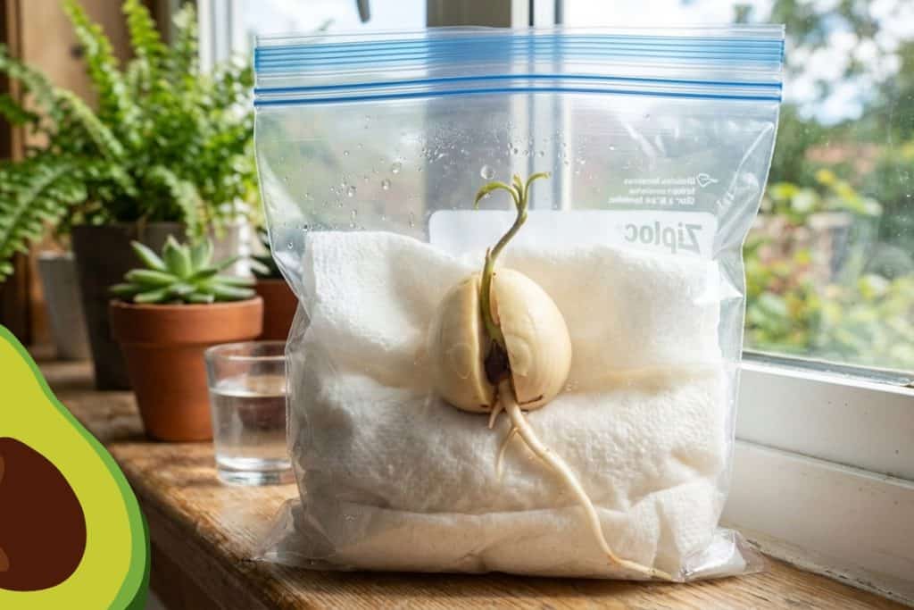 6 Steps to Grow an Avocado from Seed (Beginner’s Guide) 4 germinating avocado seed plastic bag method