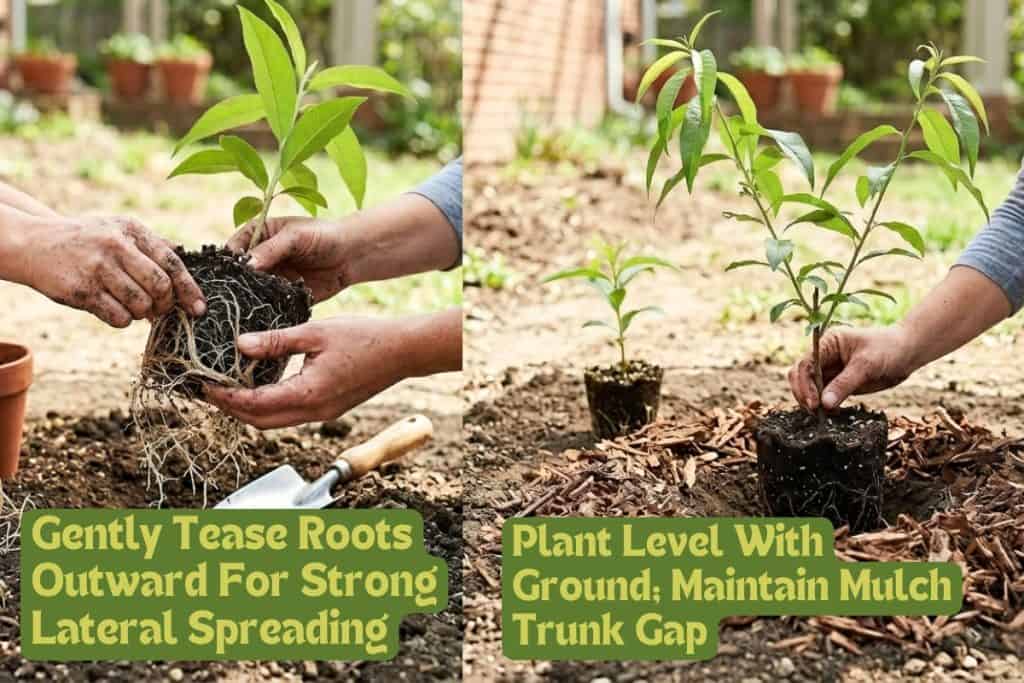 Everything You Need to Know About Growing Peaches from Scratch 5 planting peach seedling outdoors