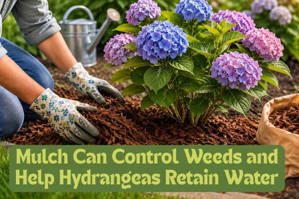 A Beginner’s Guide to Grow and Care for Hydrangeas 7 adding mulch to hydrangeas