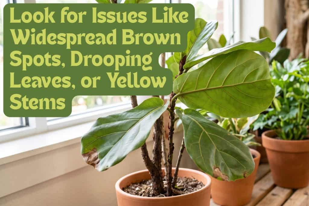 inspect fiddle leaf fig plants