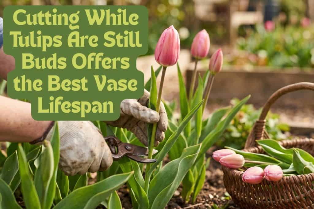Cut tulips for vases.