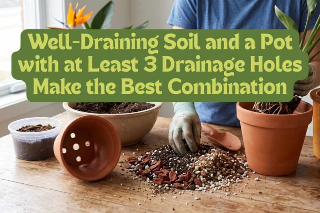soil and pots for birds of paradise