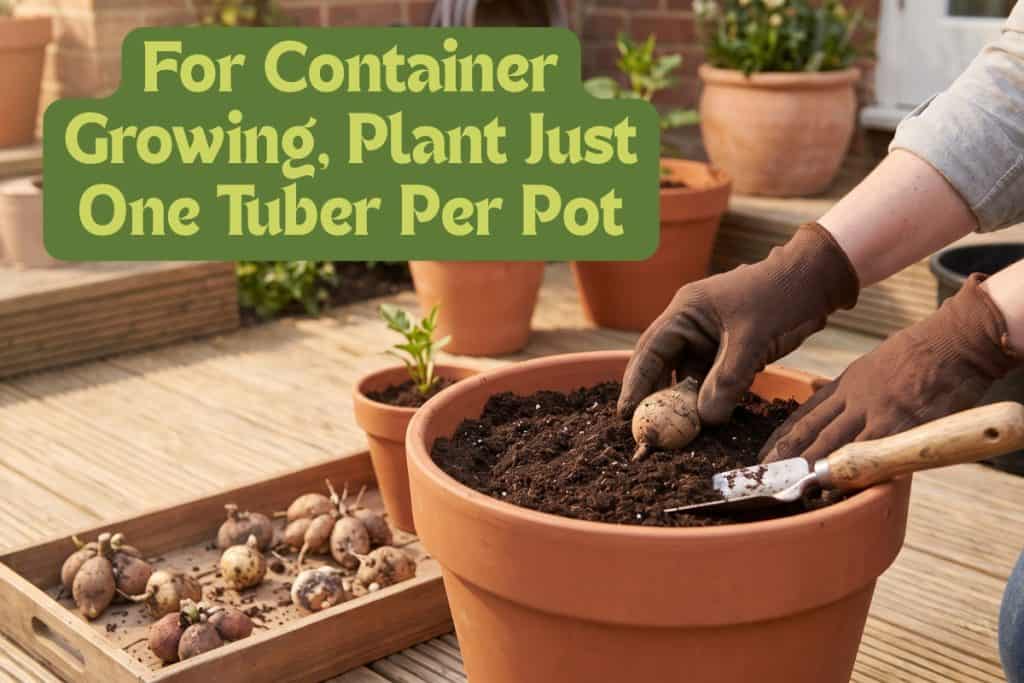 container growing dahlias