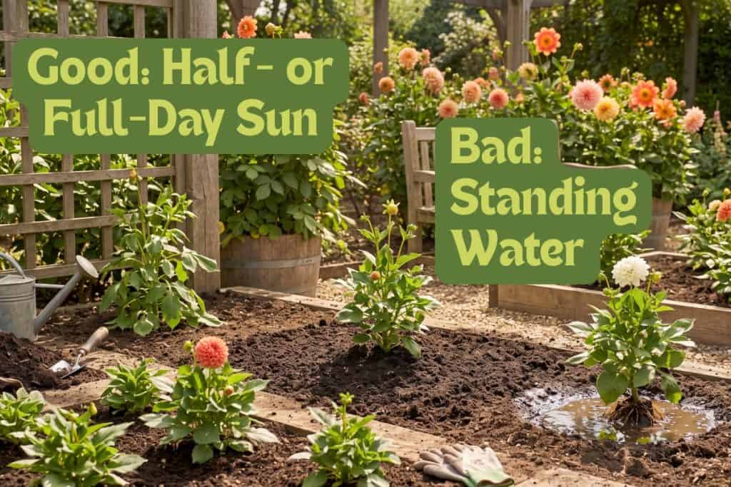 dahlia planting location