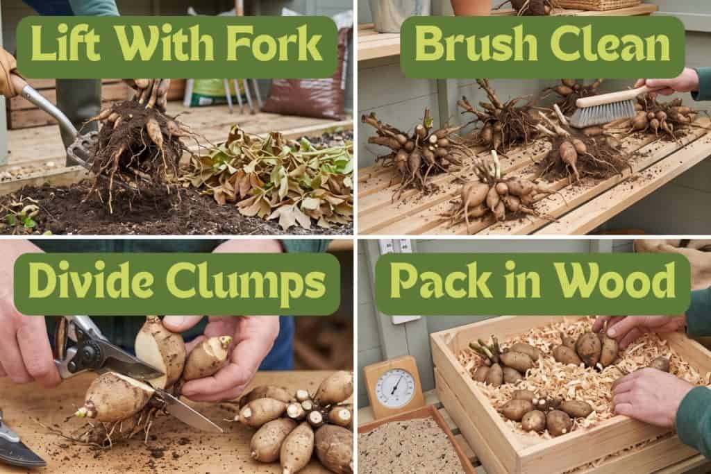 dividing and storing dahlias