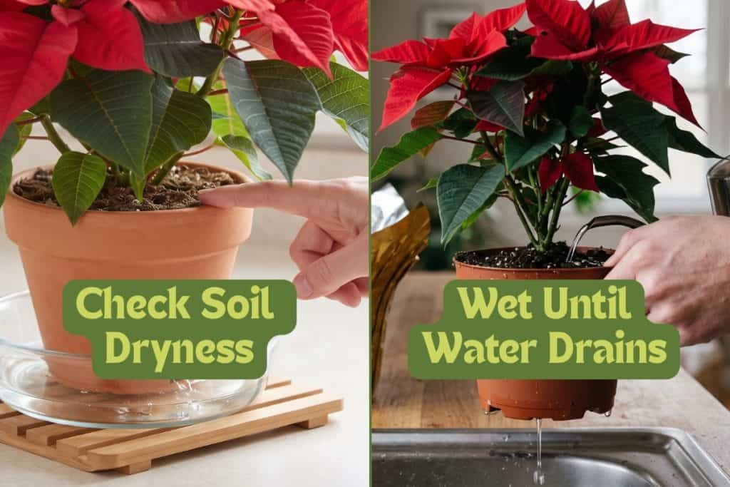 watering poinsettias
